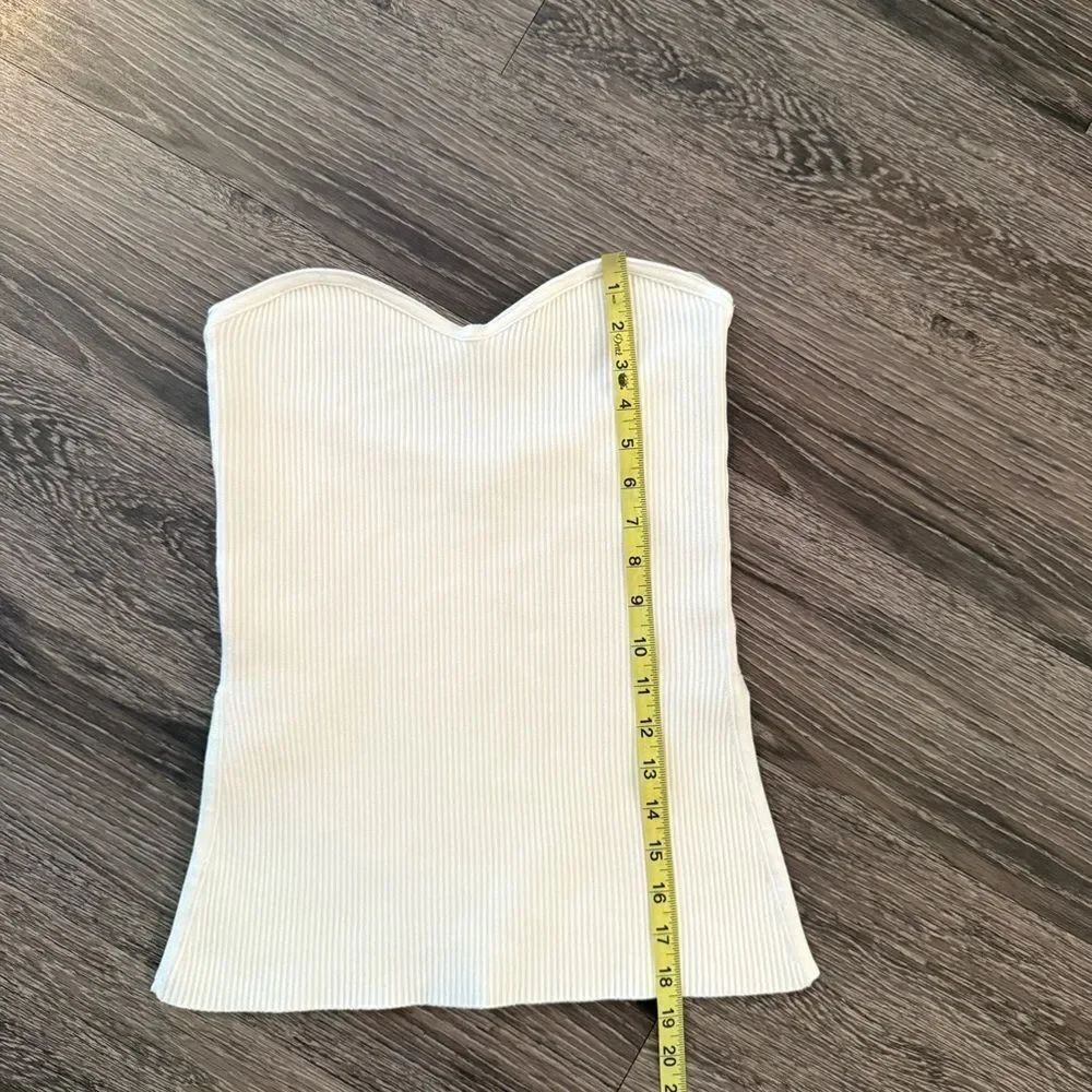 Caroline Constas Ribbed Cream Tube Top - Picture 3 of 7